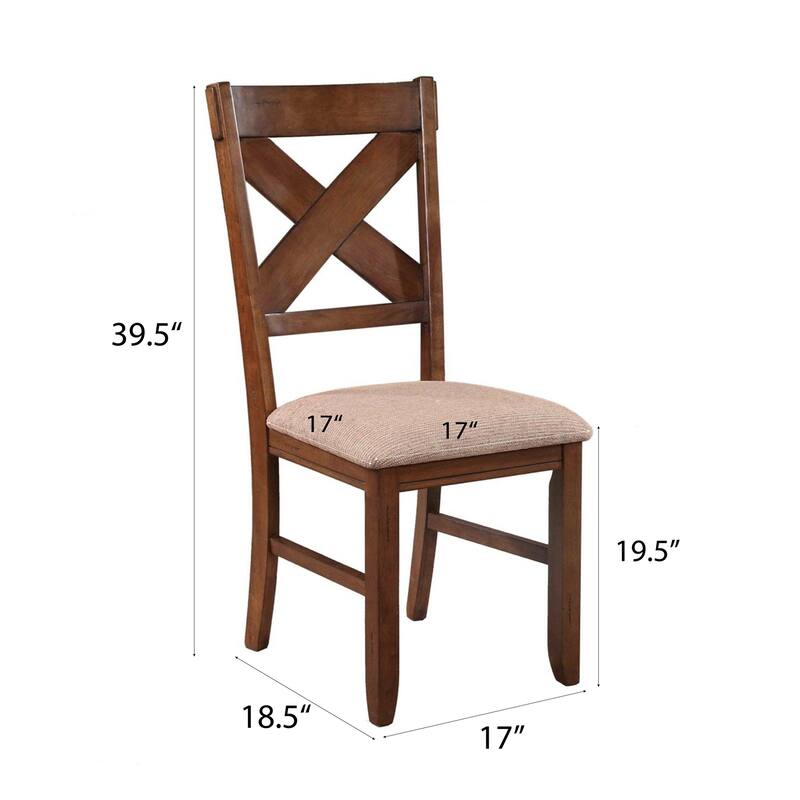 Set of 2 Fabric Upholstered Dining Chair with Wood Legs