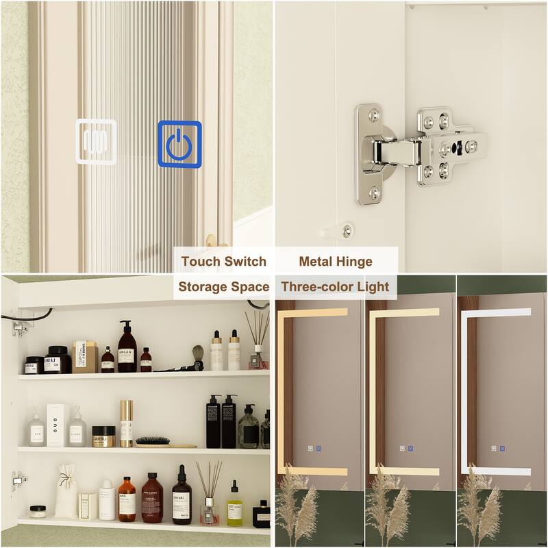 Led Mirror Cabinet Bathroom Wall Mounted Medicine Cabinet Storage