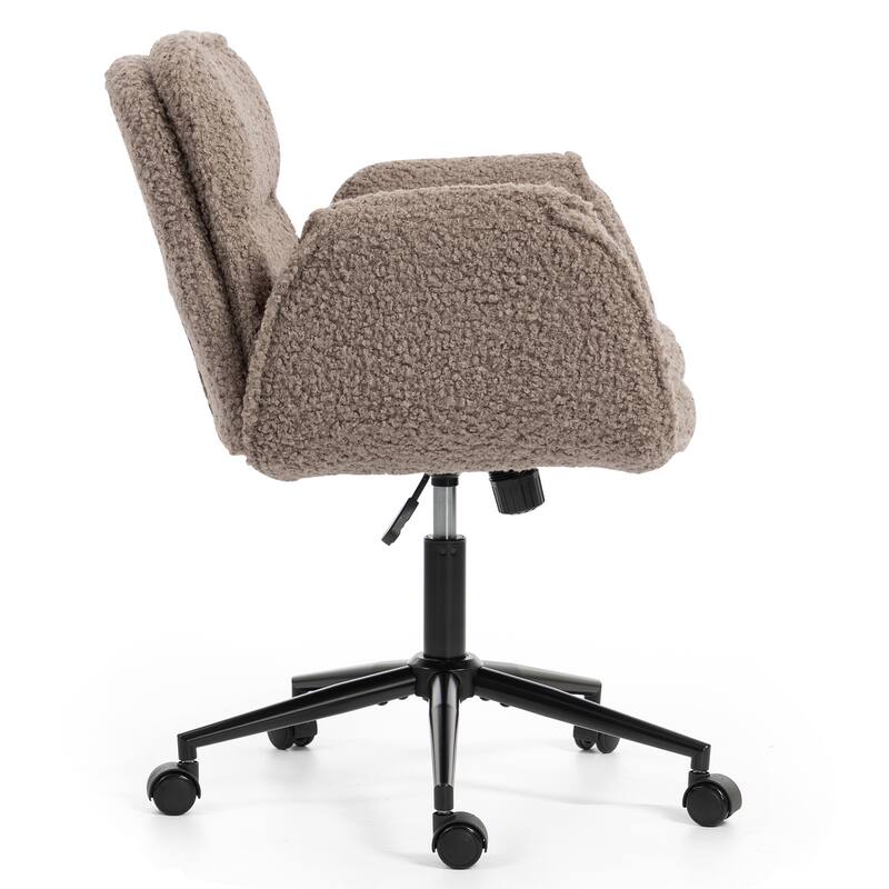 Criss Cross Chair with 5-Gear Adjustable Armrests & Wheels, Ergonomic Thickened Backrest Swivel Desk Chair for Home Office