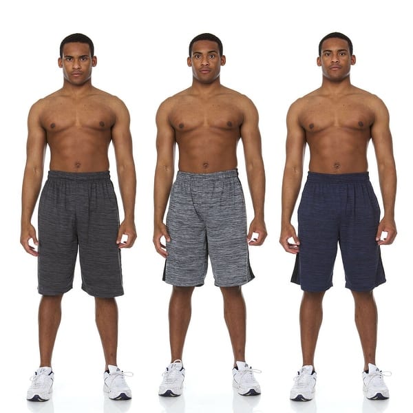 Essential Elements 5 Pack Mens Active Performance Athletic Basketball Gym Workout Gym Cationic Shorts with Pockets