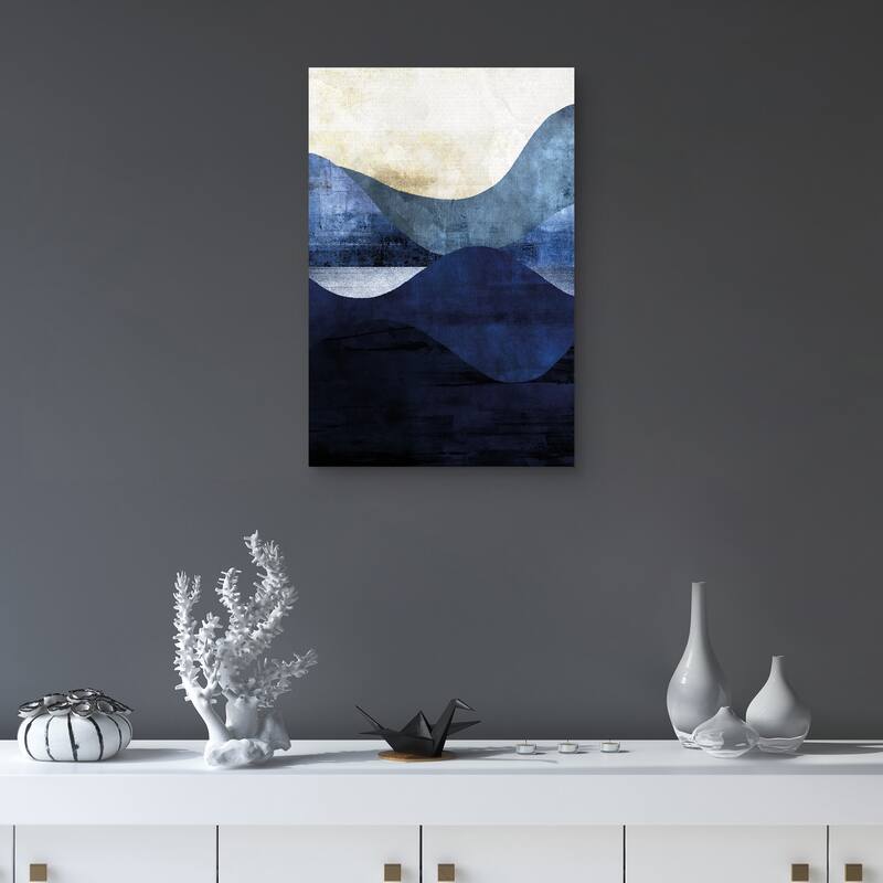 Belle Maison - Indigo Waves by Belle Maison Canvas Art Print