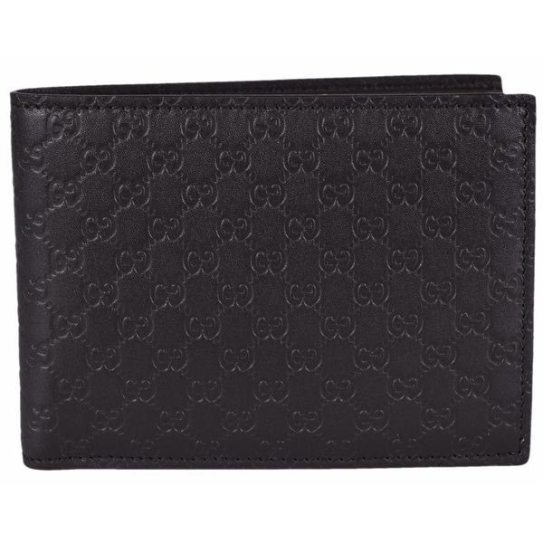 Gucci Men's 278596 Brown Micro GG Guccissima Large Bifold Wallet - 5"x3.75"
