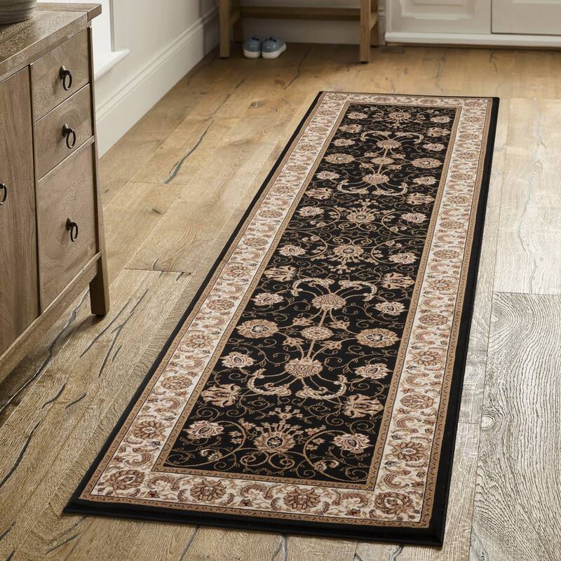 Black 2 ft. 7 in. x 9 ft. 10 in. Area Rug - 10' x 3'