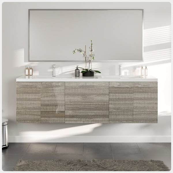 Eviva Axis 72 Inch Ash Double Sink Bathroom Vanity Bed Bath & Beyond