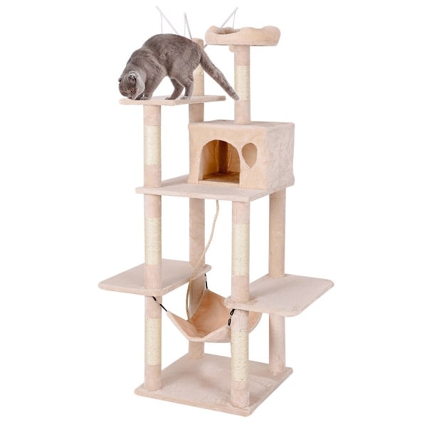 Shop Gymax Large Cat Tree Multilevel Activity Tower Condo W