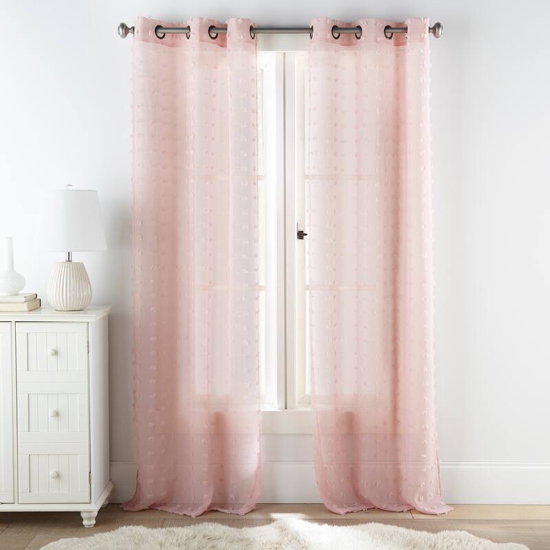 Grand Avenue Payton Solid Grommet-Top, Curtain Panel Pair - 37 x 63 - Pink