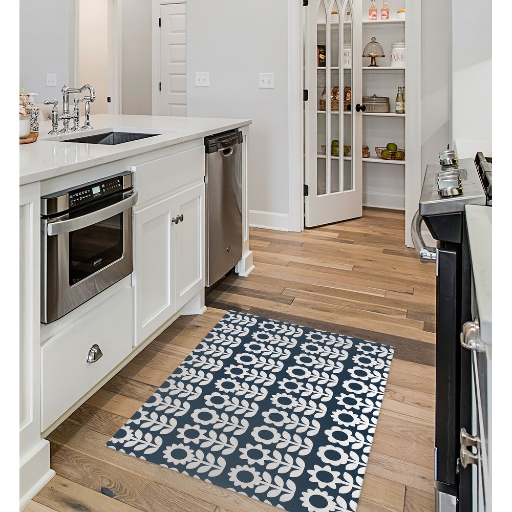 Kitchen Mats for Floor Navy Blue Rug Rubber Backing Kitchen Rugs