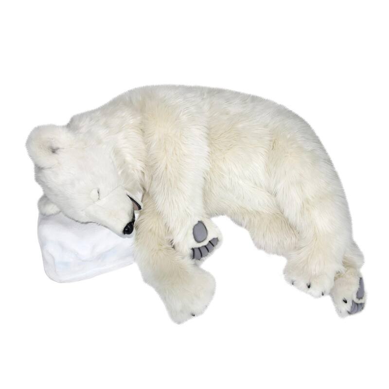 Polar Bear Sleeping on Rock with breathing and snoring 14inch 14 inch