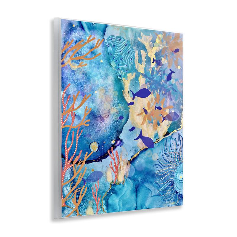 Stupell Coral & Sea Life Collage Wall Plaque Art Design By Amy Tieman