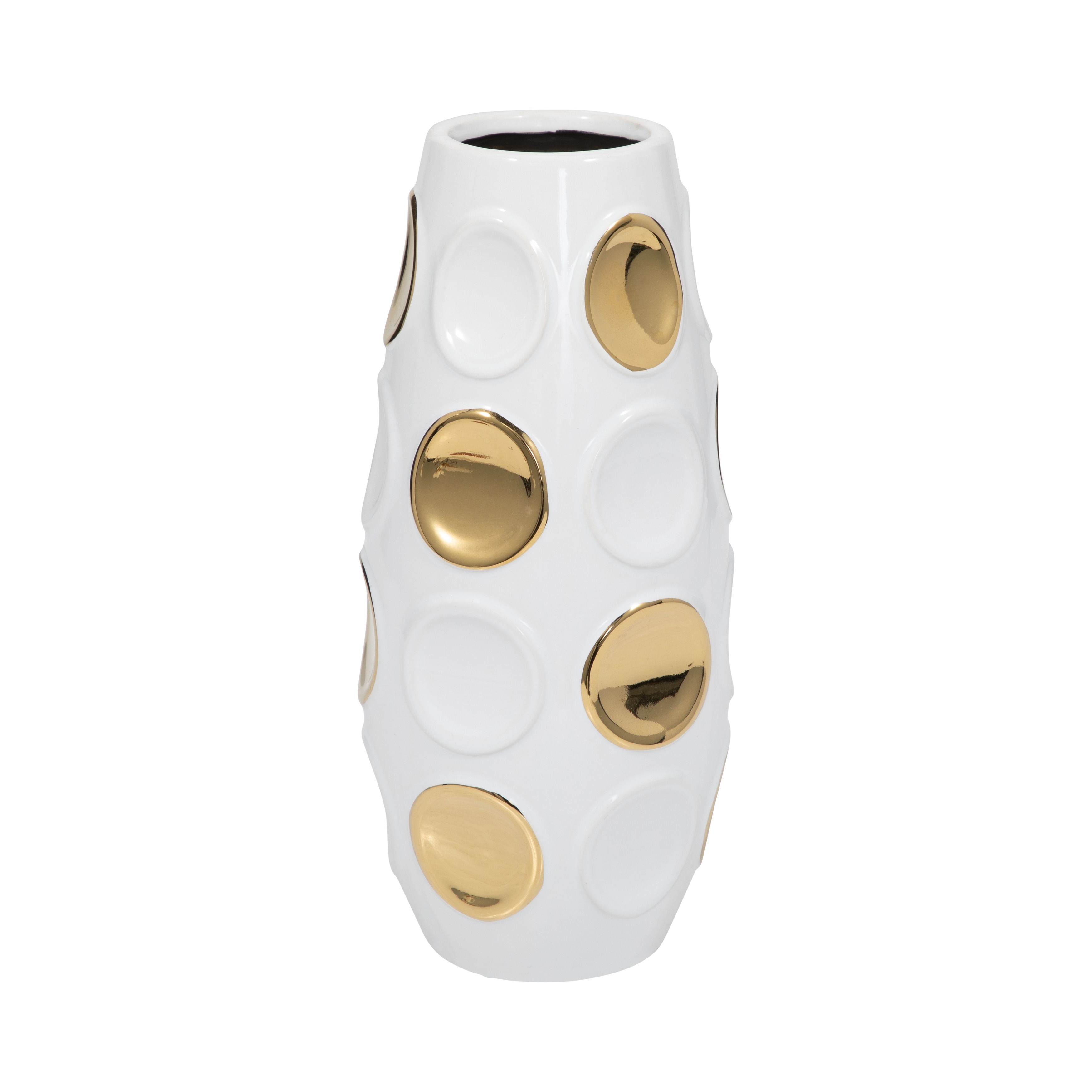 Sagebrook Home Stoneware Circle Embossed Vase