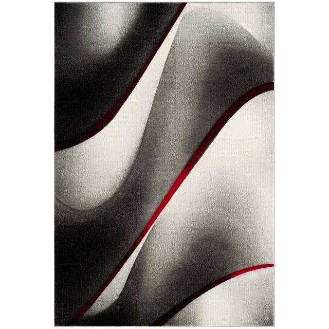 SAFAVIEH Hollywood Jocelyne Mid-Century Modern Abstract Rug - 4' x 6' - Grey/Red