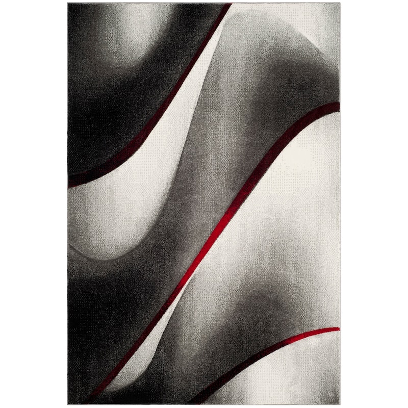 SAFAVIEH Hollywood Jocelyne Mid-Century Modern Abstract Rug - 4' x 6' - Grey/Red
