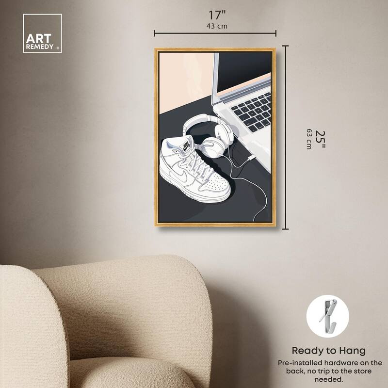 Laptop Sneaker Study Canvas by Art Remedy