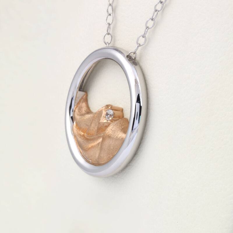 1/20ct Diamond Four Elements of Nature-Earth Pendant Necklace in Silver for Women