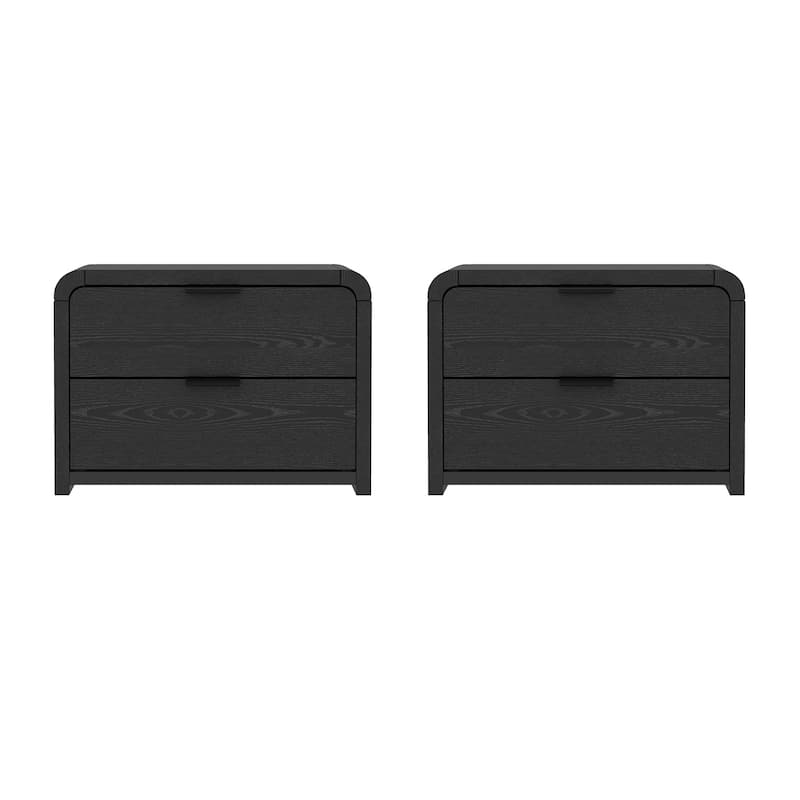 Manhattan Comfort Grace Modern Nightstand with 4 Drawers Set of 2