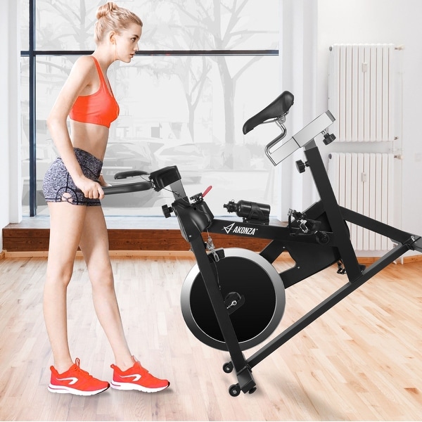 AKONZA Exercise Stationary Bike Fitness Indoor Cycling Bicycle Workout 40lb Flywheel LCD Display standard Bed Bath Beyond 24219185