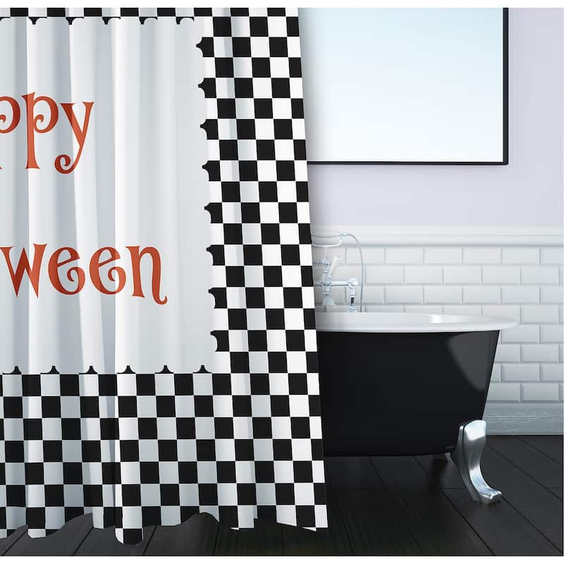Halloween Happy Halloween Checks Shower Curtain
