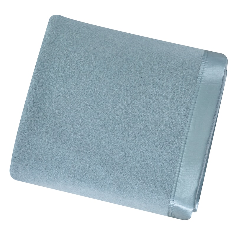 100% Merino Wool Blanket with Satin Border
