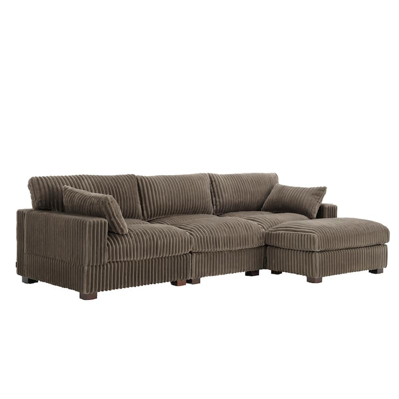 Oversized Plush Modular Sectional Sofa Couch with Ottoman