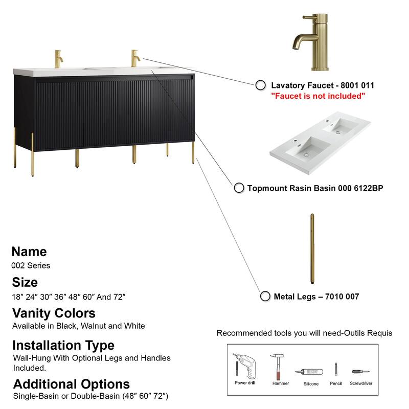 Ripple 60" Bathroom Vanity Set