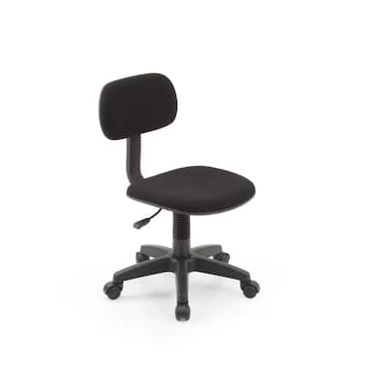 35.25" Black Adjustable Armless Swiveling Kids Desk Chair