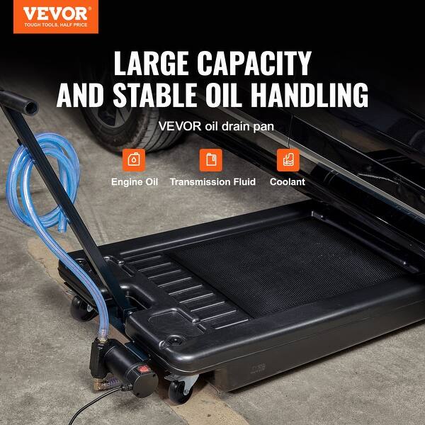 20 Gallon Low Profile Oil Drain Pan Cart W/ 110V Electric Pump