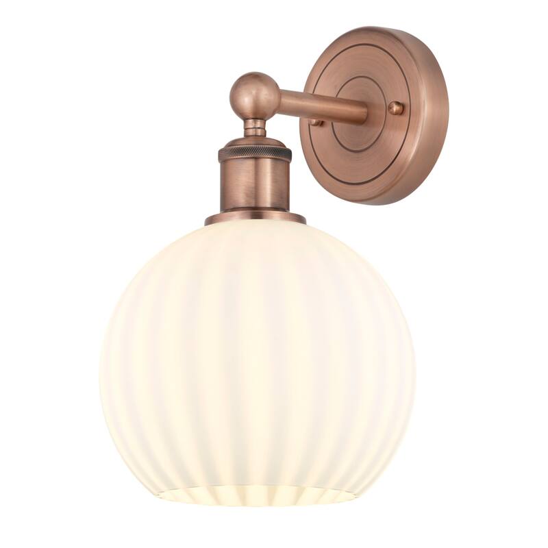 Innovations Lighting 616-1W 12 8 White Venetian Sconce White Venetian - Antique Copper