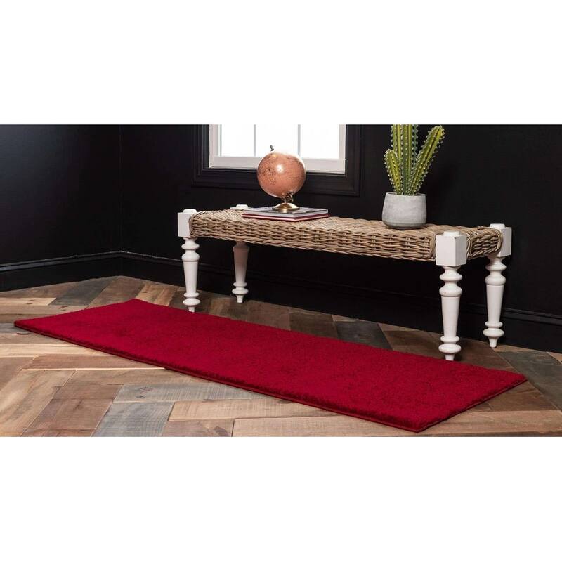 Solid/Striped Zoit Collection Area Rug - 2'2"x6'7" - Red