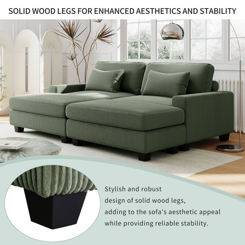 Big Sofa Bed Square Arm Cozy Sectional Sofa with Removable Back