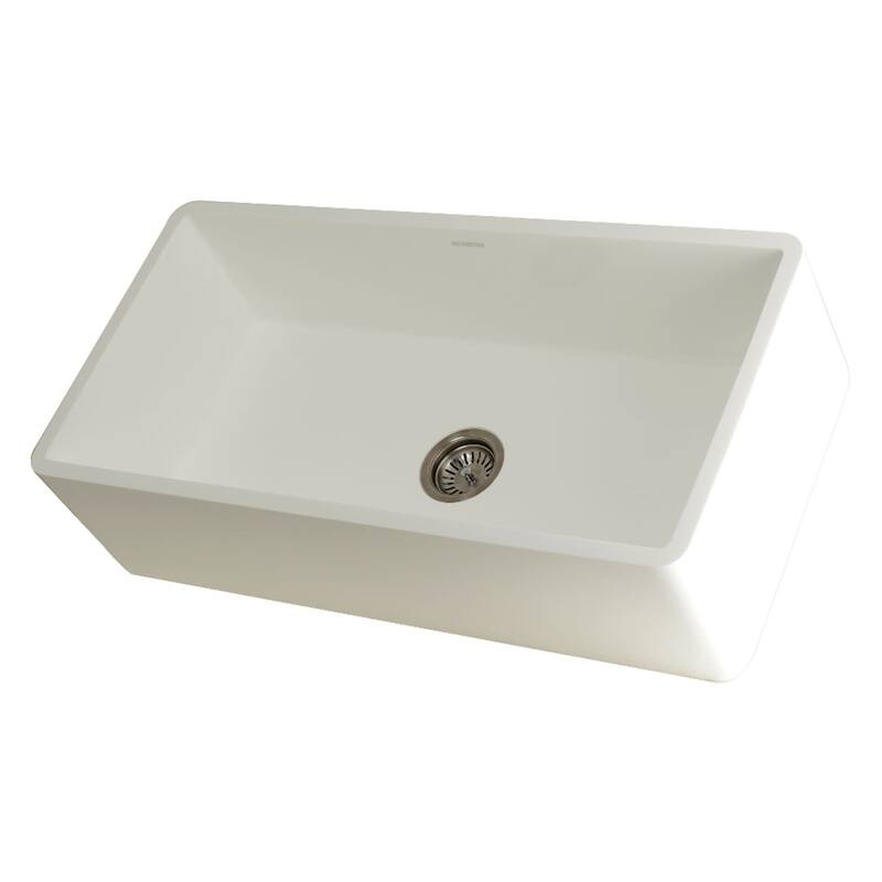 Kingston Brass Arcticstone 36" Farmhouse Single Basin Stone Composite - Matte White