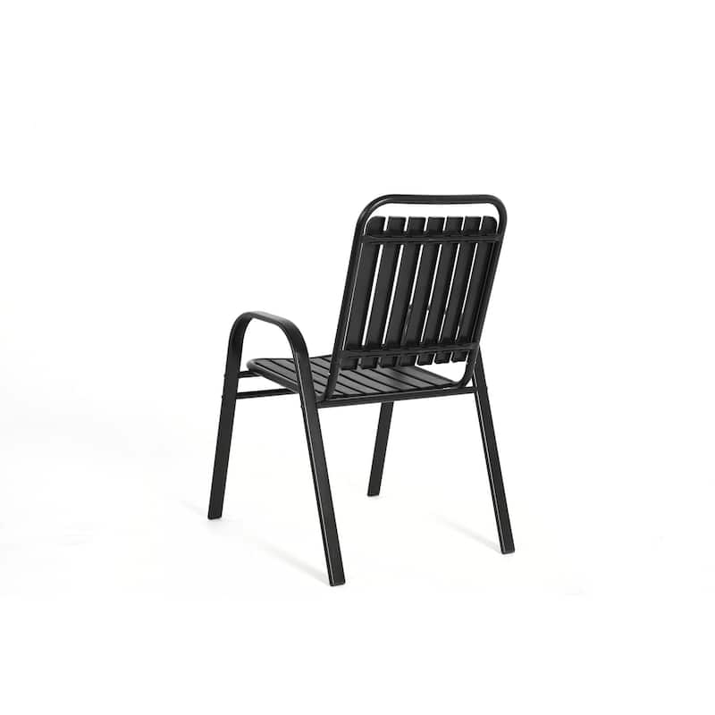 5-Piece Plastic chair and steel table Outdoor Dining Set, plastic Chairs and Table Set for Garden Patio
