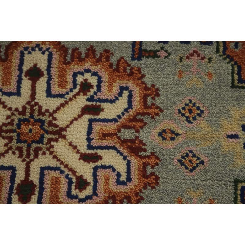 Hand-knotted Traditional Wool Grey Geometric Oriental Area Rug - 5' 1'' X 3' 0''