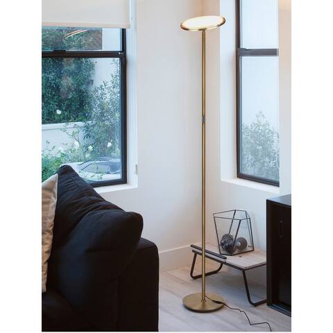 Brightech Sky Flux LED Floor Lamp - Brass