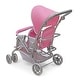 preview thumbnail 5 of 6, Badger Basket Cruise Folding Inline Double Doll Stroller - Gray/Pink