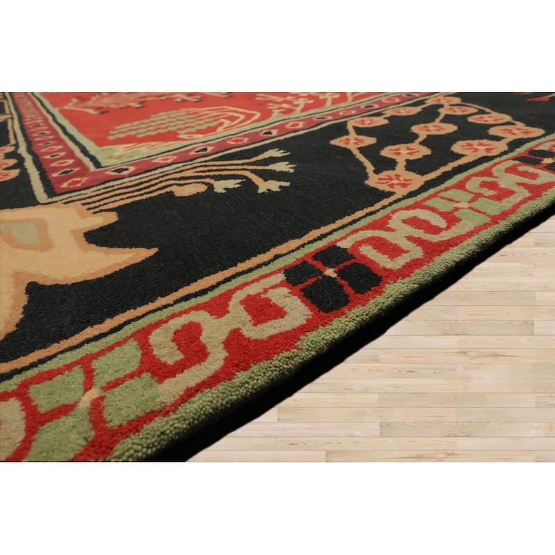 Hand Tufted Transitional Oriental Rug Multi Coral Wool Art & Crafts