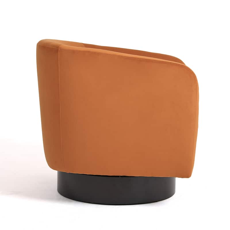 UIXE 360° Swivel Barrel Accent Chair Velvet Armchair For Living Room