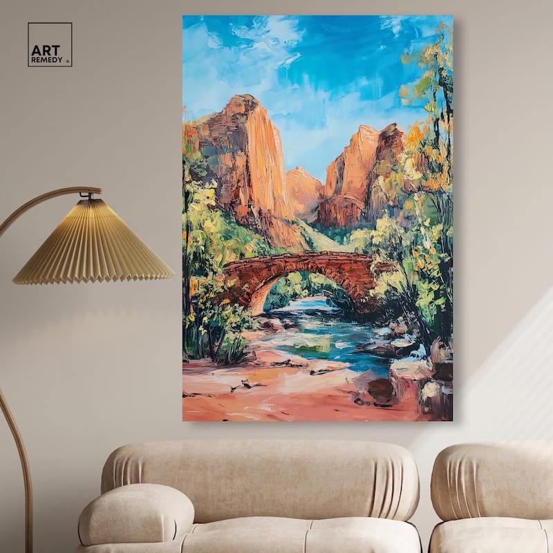 Bridge in Time Canvas by Art Remedy, Gallery Wrapped