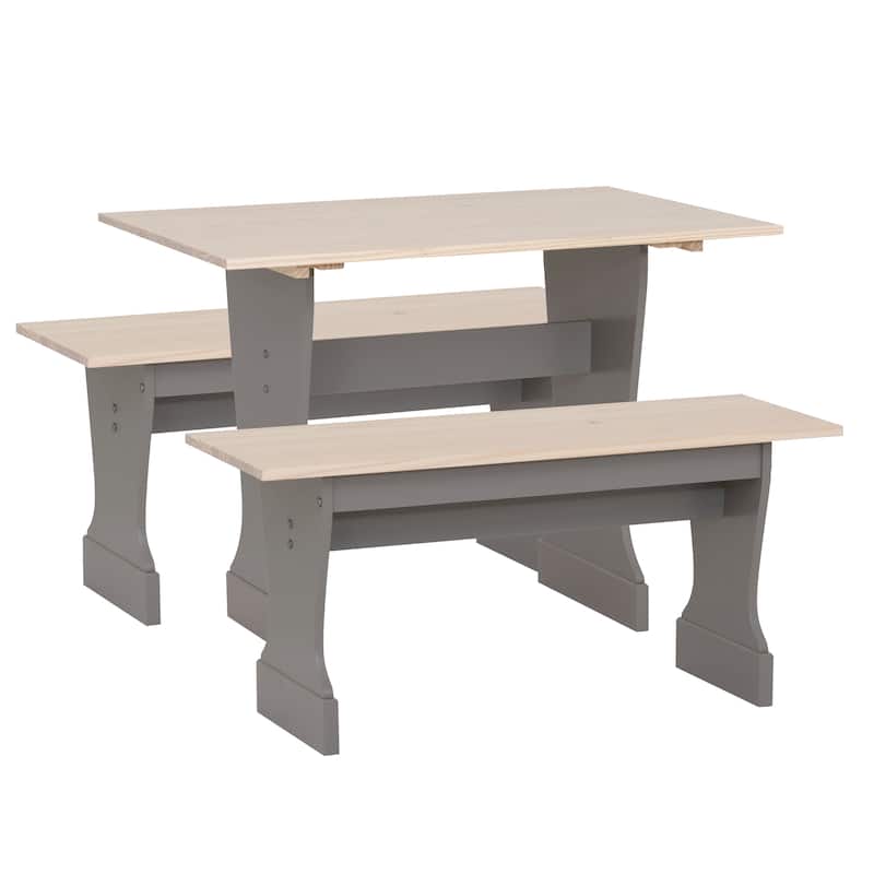 Tobin Grey Maple Table Bench 3PC Set