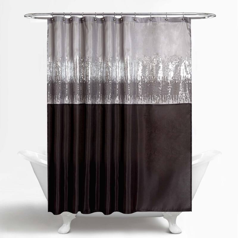 Silver Orchid Gregor Abstract Night Sky Two-tone Shower Curtain