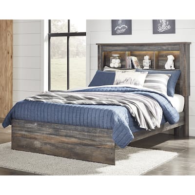 Drystan Rustic Brown Bookcase Bed