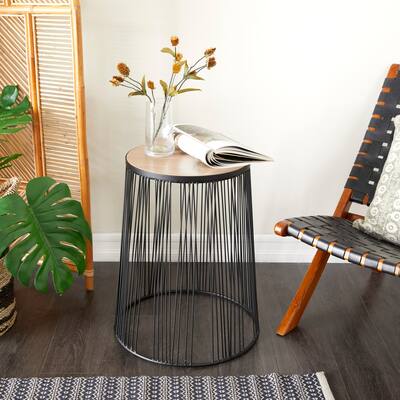 Black Iron Contemporary Accent Table - 18 x 18 x 22 Round