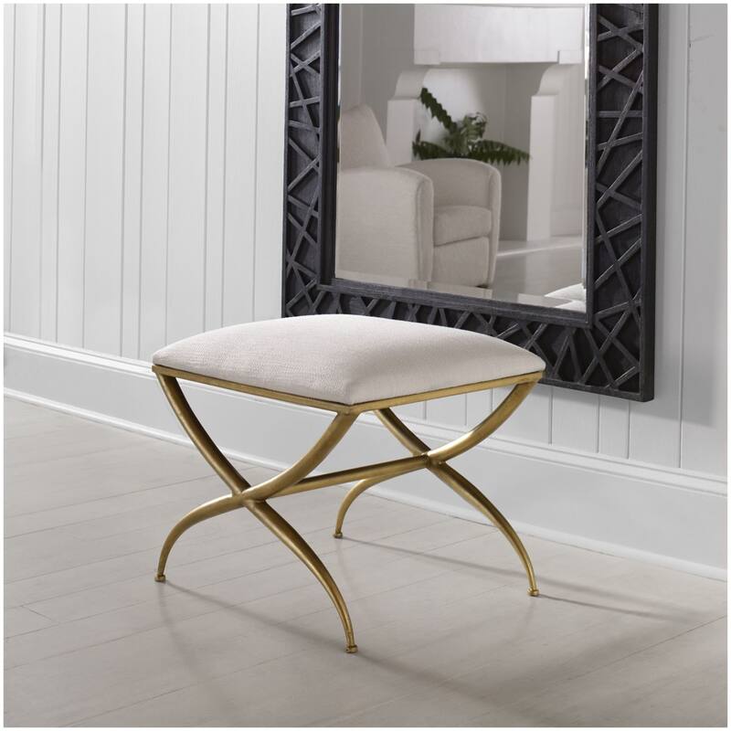 Uttermost 2396-CROSSING-BENCH-SMALL Crossing 23-1/2" Wide Gold Framed