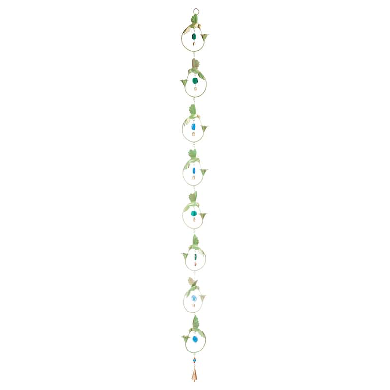 70 in. Hummingbird Circles with Bead Accents Rain Chain