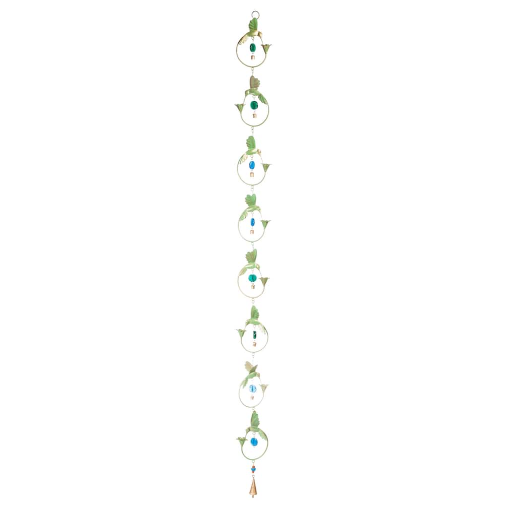 70 in. Hummingbird Circles with Bead Accents Rain Chain