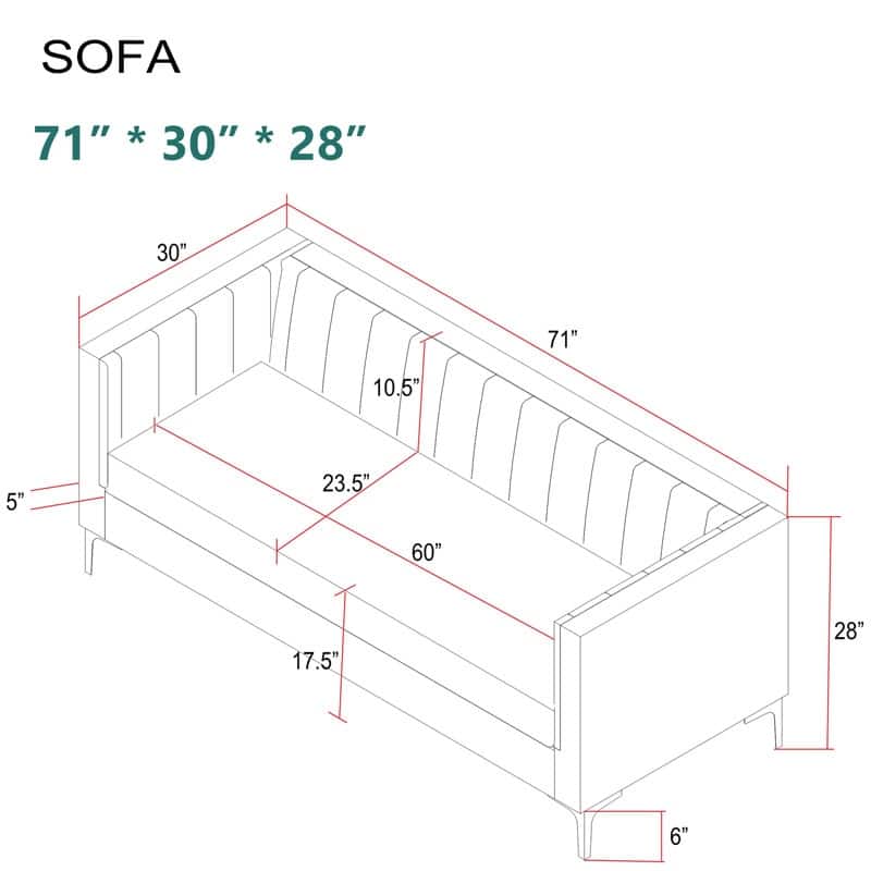 Morden Fort Modern 2 Pieces of Chair and Sofa Couch Set with Dutch Velvet Grey, Iron Legs