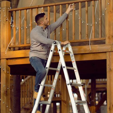 17ft. Multifunctional Foldable A-Type Ladder For home