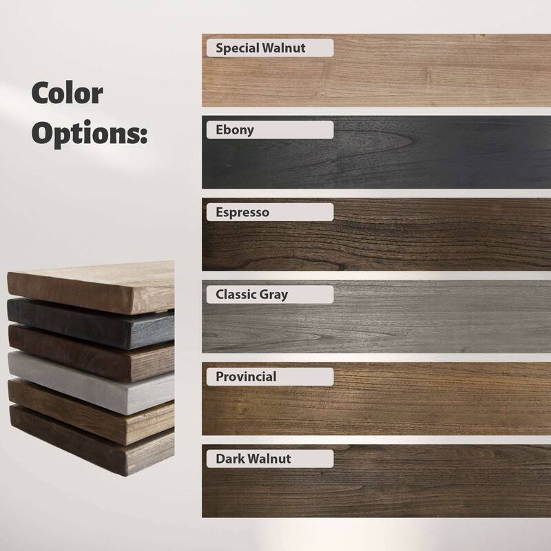 Wallniture Forte Wood Board 60" Long, 11.25'' Deep, 1.5" Thick, Wood Floating Shelf for Wall with Heavy Duty Metal Brackets, 1pc