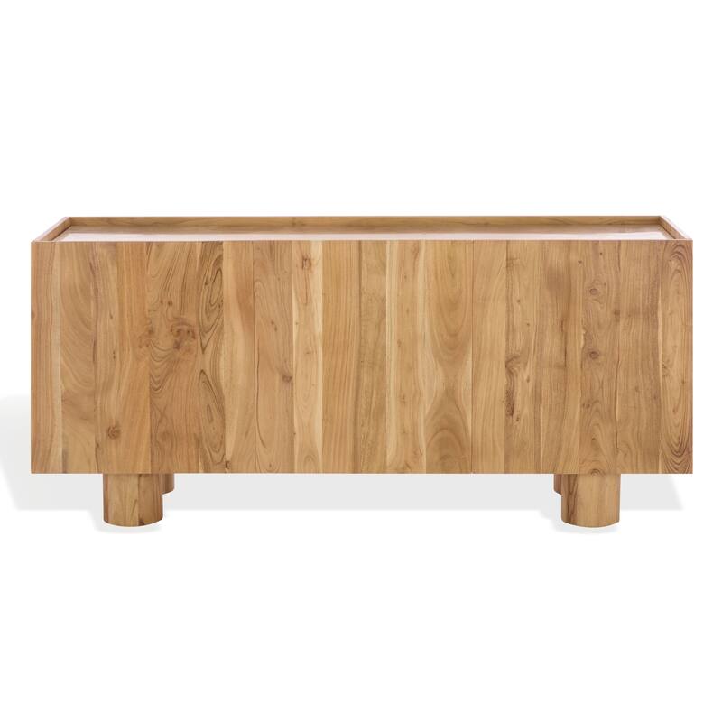 SAFAVIEH Couture Ashlietta Travertine Top Sideboard - 63"W x 18"D x 29"H - Natural/Travertine