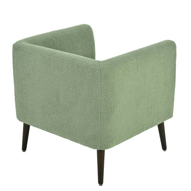 Modern Fabric Accent Chair with Wood Legs - Green