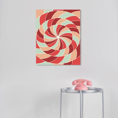 Wynwood Studio Canvas Abstract Candy Pop Dizzyness Red Modern & Contemporary Wall Art Canvas Print